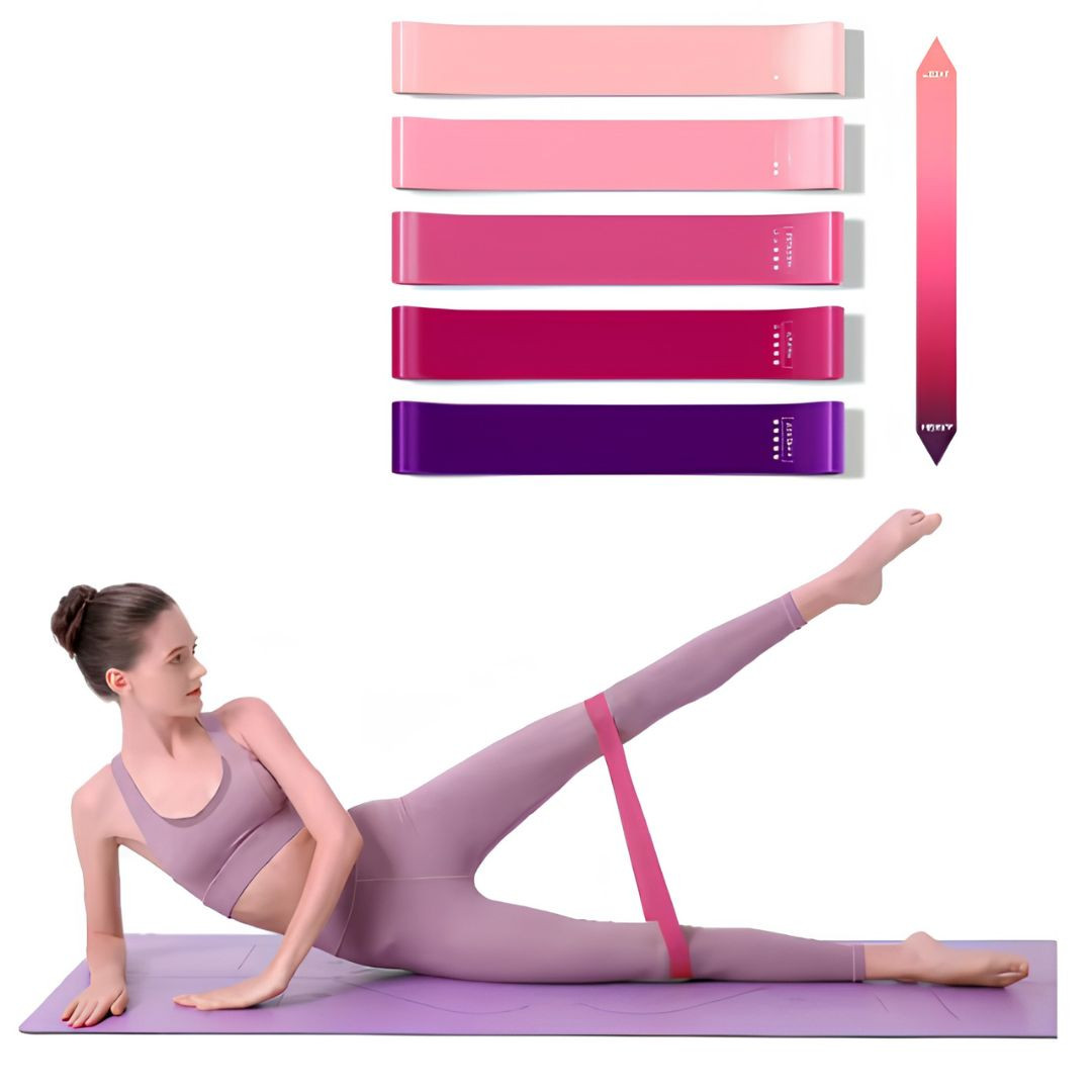 5 Bandas elásticas de resistencia para entrenamiento de Yoga