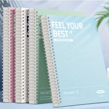 60 hojas/libro A5 cuadernos en espiral páginas perforadas Bloc de notas de Color páginas interiores de línea Horizontal libro de cuentas de mano escuela Oficina