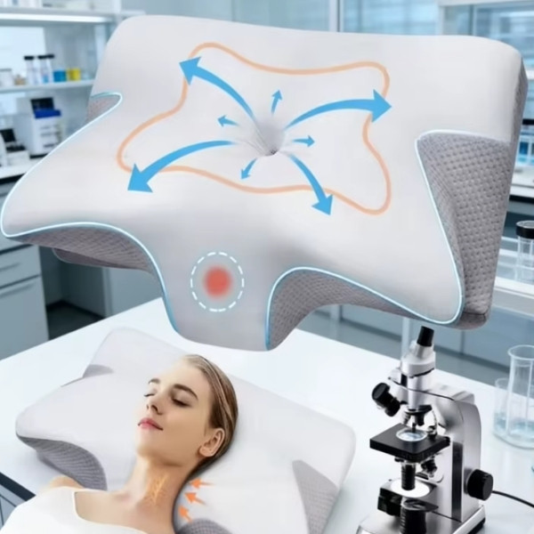 Almohada de rebote lento con forma de mariposa, almohada Cervical de espuma viscoelástica, almohada ortopédica de contorno ergonómico, almohadas de soporte para el dolor de cuello