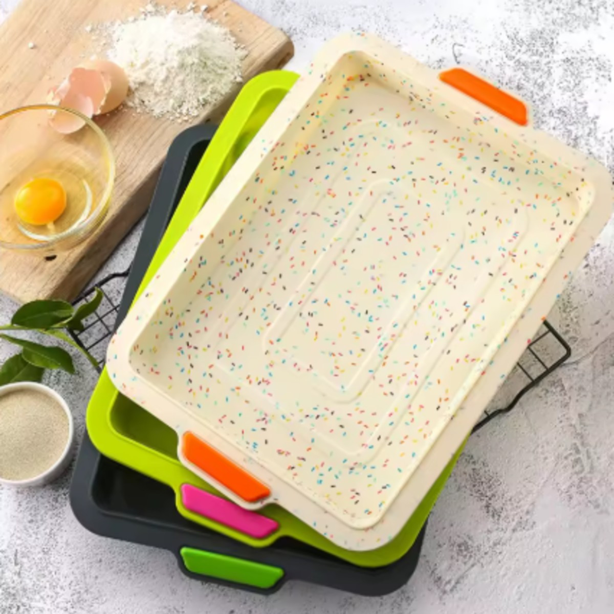 Bandeja gruesa de silicona para hornear, molde antiadherente para pan y pastel, molde cuadrado resistente al calor para hornear Brownie, hojas para horno de cocina
