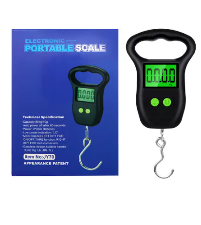 Báscula colgante Digital de 50kg/10g báscula de peso portátil para equipaje báscula electrónica con pantalla LCD báscula de pescado con gancho de mango cómodo
