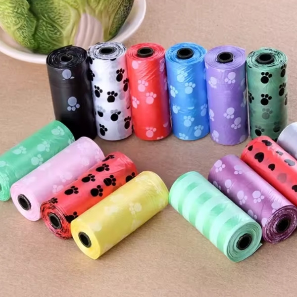 bolsas grandes para residuos de mascotas, limpieza del hogar al aire libre, suministros para mascotas, 15 bolsas/rollo 5 ROLLOS