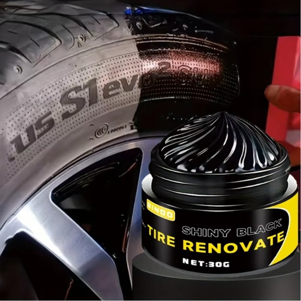 Cera para neumáticos Black Shiny: protección y reparación duraderos y duraderos para todo tipo de neumáticos: evita grietas y blanquea