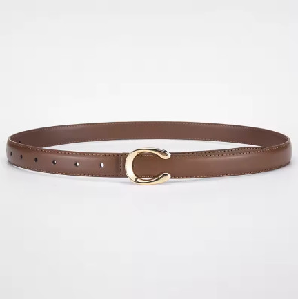 Cinturón de moda de alta calidad para mujer, hebilla en forma de C, hebilla suave, temperamento, regalo de doble cara para madre usando cinturón