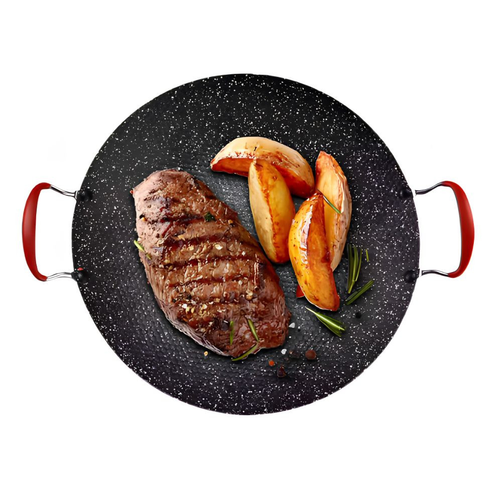 Comal Redondo Antiadherente de 34 cm Para Asar, Freír, Cocinar