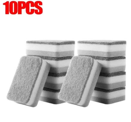 Esponjas mágicas de limpieza de tres capas, sartén reutilizable, estropajos para lavar platos, esponja de cocina para el hogar, toallitas, cepillo, herramientas de limpieza