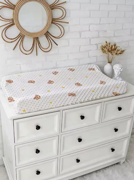 1 almohadilla para cambiar pañales de bebé, material ultra suave 3D, estampado de animales lindos, lavable y duradero, adecuado para recién nacidos, cunas, cochecitos