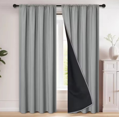 1 cortina opaca 100% con bolsillo para barra, cortinas para sala de estar, dormitorio, cocina, cortina para ventana, cortinas en la sala de estar