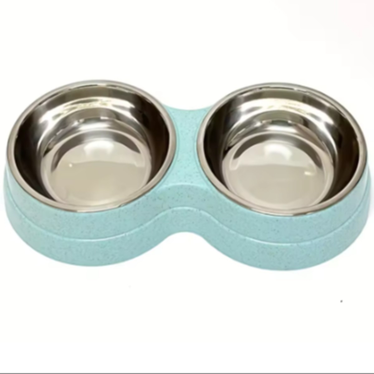 1 tazón doble de acero inoxidable para perros y gatos, base antideslizante, perfecto para alimentos y agua, fácil de limpiar