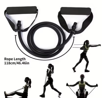 1 unidad de bandas de resistencia de 4 niveles con asas para entrenamiento en casa y entrenamiento de fuerza, perfectas para equipos de yoga, pilates y fitness