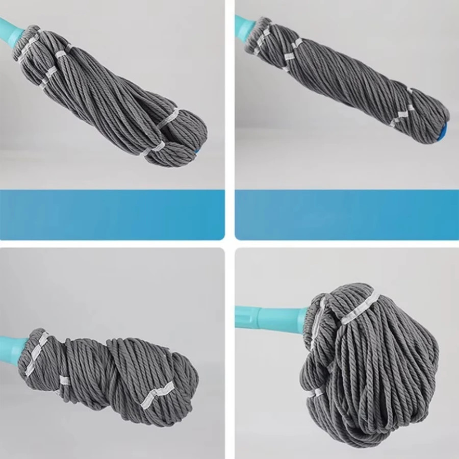 1 unidad [Trapeador fácil de usar sin manos con escurrido automático] Trapeador de hilo con escurrido automático sin manos para una limpieza fácil