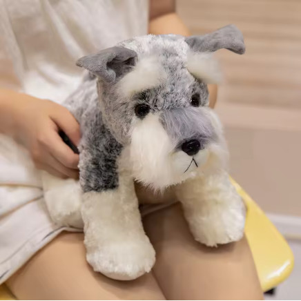 Encantador peluche Schnauzer juguetes de peluche muñecos de animales suaves Kawaii Schnauzer perro bonitos regalos de cumpleaños y Navidad