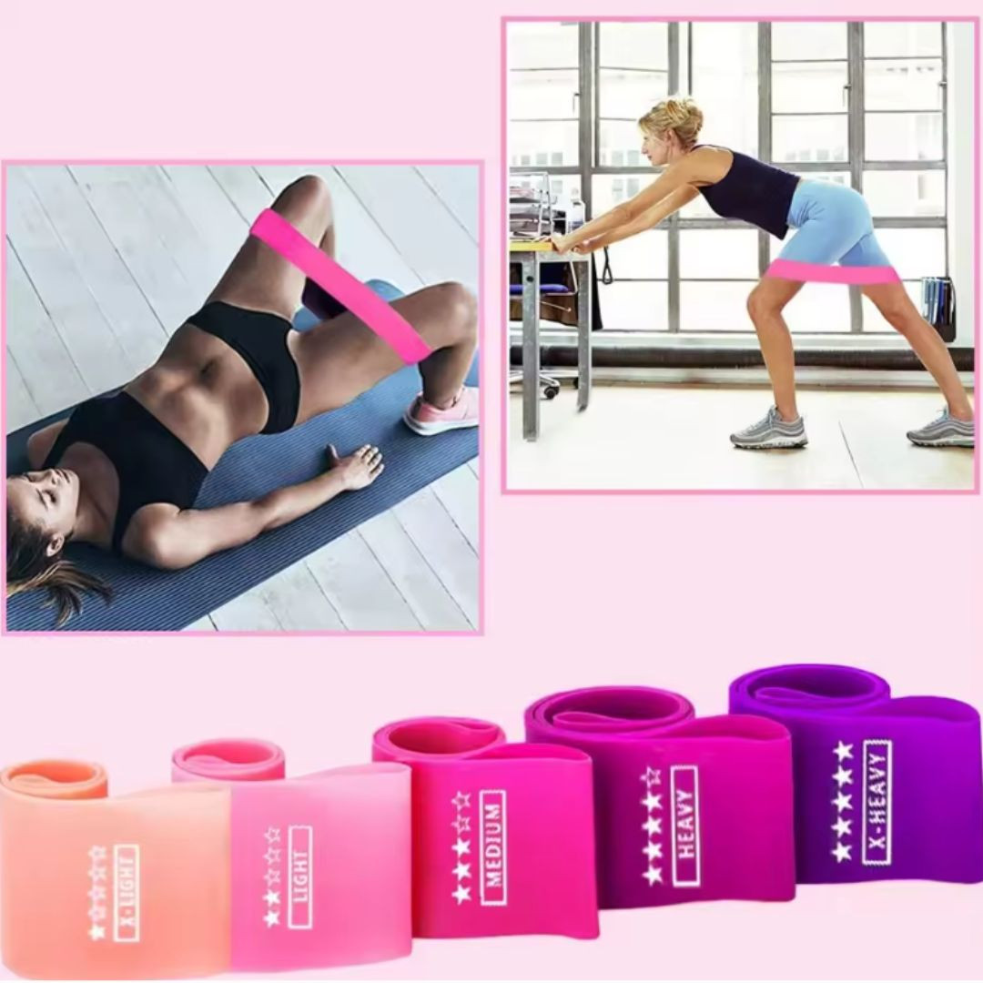 5 Bandas elásticas de resistencia para entrenamiento de Yoga