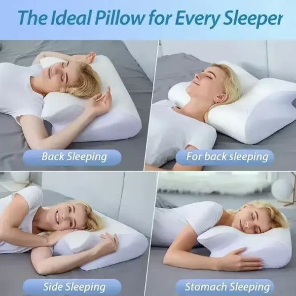 Almohada de rebote lento con forma de mariposa, almohada Cervical de espuma viscoelástica, almohada ortopédica de contorno ergonómico, almohadas de soporte para el dolor de cuello