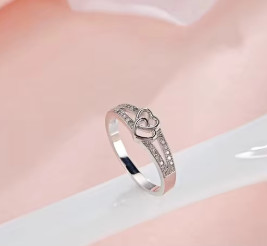 Anillo de Plata de Ley 925 de Color, regalos simples y dulces de estilo romántico para amantes, forma cruzada de amor para mujeres, joyería para ceremonia de compromiso