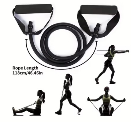 Bandas de resistencia de 4 niveles con asas para entrenamiento en casa y entrenamiento de fuerza, perfectas para equipos de yoga, pilates y fitness