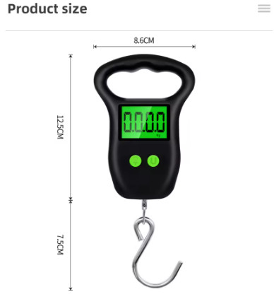 Báscula colgante Digital de 50kg/10g báscula de peso portátil para equipaje báscula electrónica con pantalla LCD báscula de pescado con gancho de mango cómodo