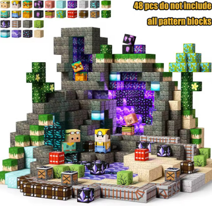 Bloques de Construcción Magnéticos Mine World, Castillo Magnético, Villa, Ladrillos de Construcción para Fiestas, Cubos STEM, Juguete para Niños y Niñas, Regalo