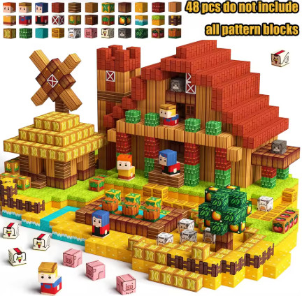 Bloques de Construcción Magnéticos Mine World, Castillo Magnético, Villa, Ladrillos de Construcción para Fiestas, Cubos STEM, Juguete para Niños y Niñas, Regalo