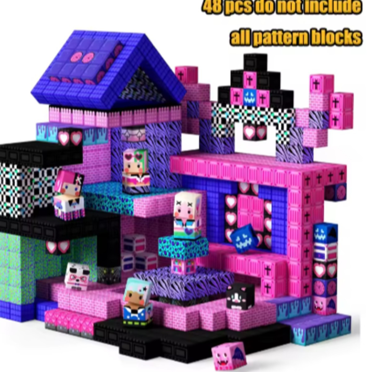 Bloques de Construcción Magnéticos Mine World, Castillo Magnético, Villa, Ladrillos de Construcción para Fiestas, Cubos STEM, Juguete para Niños y Niñas, Regalo