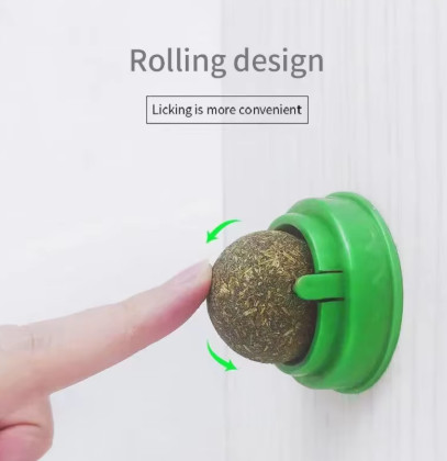 Bola adhesiva de pared de gato con hierba gatera Natural, rascadores de juguete, golosinas, elimina bolas naturales saludables para promover la digestión, aperitivos de hierba para