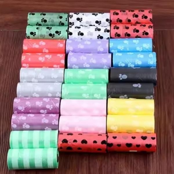 bolsas grandes para residuos de mascotas, limpieza del hogar al aire libre, suministros para mascotas, 15 bolsas/rollo 5 ROLLOS
