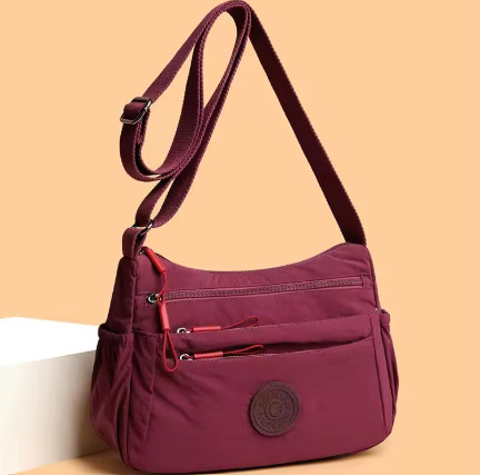 Bolso cruzado de lona de gran capacidad, bolso Oxford, bolso de hombro de moda multicapa para mujer