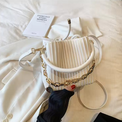 Bolso De Mujer A La Moda Bolso Tipo Cubo Portátil Plisado 169