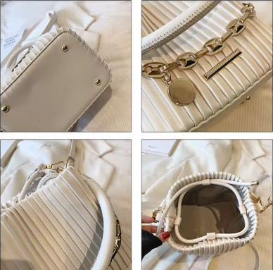 Bolso De Mujer A La Moda Bolso Tipo Cubo Portátil Plisado 169