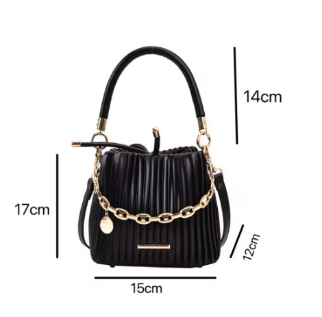 Bolso De Mujer A La Moda Bolso Tipo Cubo Portátil Plisado 169