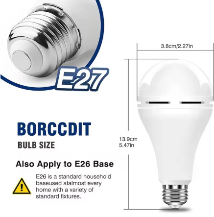 Bombilla LED recargable para exteriores, luz de emergencia impermeable, luz nocturna colgante portátil, ajustable, para acampar, pescar y jardín, 1/3 Uds.