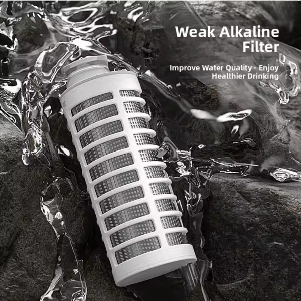 Botella de Agua Funcional Ligeramente Alcalina, Vaso Deportivo Portátil con Pajita, Vaso de Agua Mineral Natural ALPS, Sellado y a Prueba de Fugas