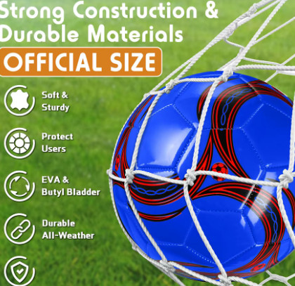 Fútbol portátil duradero, 22 cm de diámetro, color clásico, pelota de entrenamiento, PVC estándar No. 5