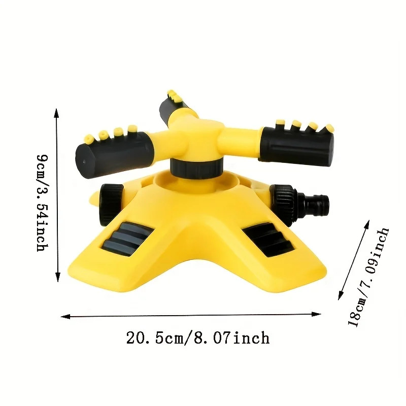 Cabezal de aspersor giratorio automático de 360 grados para riego de vivero, aspersor giratorio de tres vías