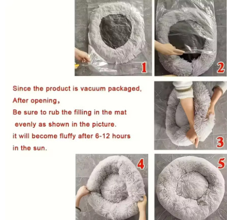 Cama suave para Gato, almohadilla de felpa cálida de piel sintética para perro, cama tranquila, cama redonda de Donut, cómoda para dormir, lavable para perros y gatos pequeños