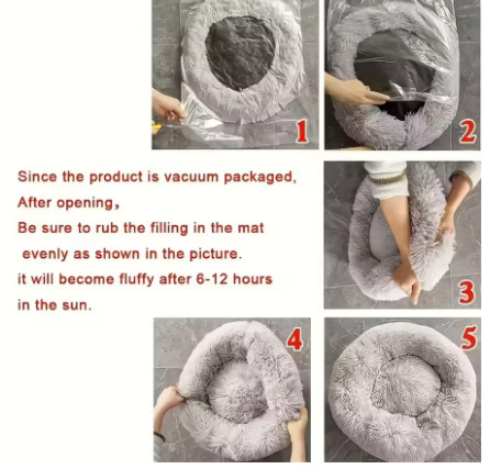 Cama suave para Gato, almohadilla de felpa cálida de piel sintética para perro, cama tranquila, cama redonda de Donut, cómoda para dormir, lavable para perros y gatos pequeños y me