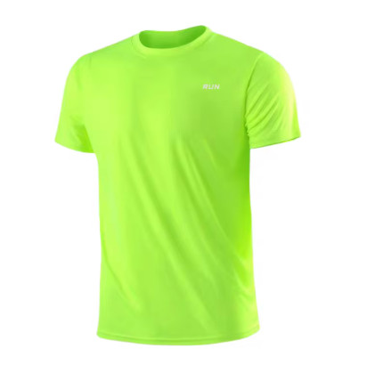 Camiseta de manga corta de secado rápido para hombre, camisa deportiva de gimnasio para correr, absorbe la humedad, cuello redondo, entrenamiento, ejercicio, gimnasio, Tops ligeros