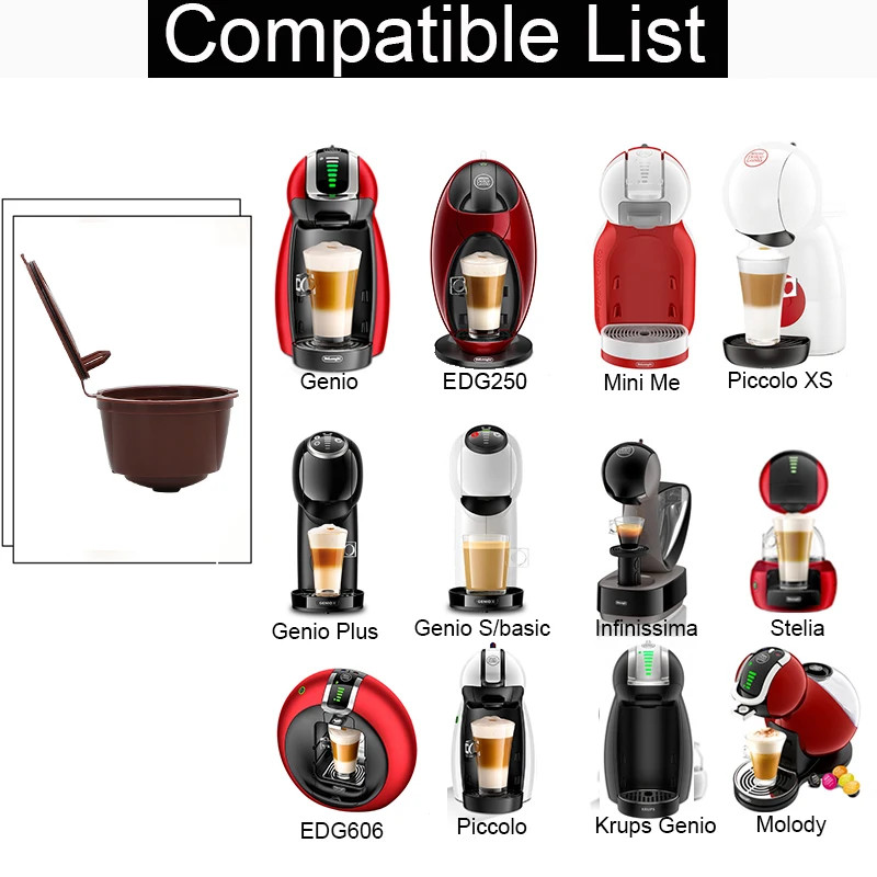 Cápsulas de café reutilizables, taza de filtro para Nescafé Dolce Gusto, tapa recargable para café en polvo, taza de granos