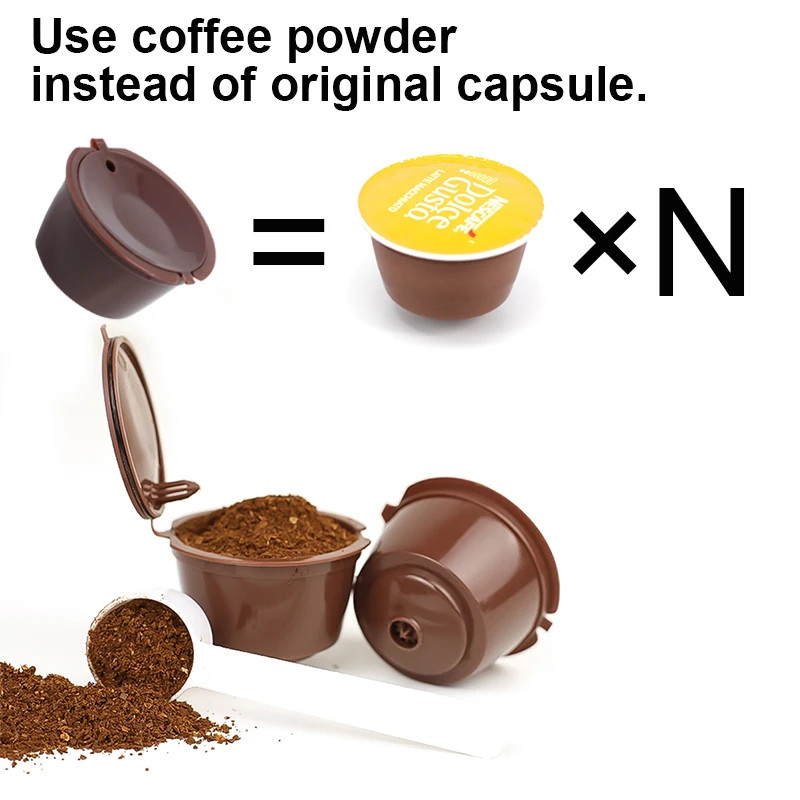 Cápsulas de café reutilizables, taza de filtro para Nescafé Dolce Gusto, tapa recargable para café en polvo, taza de granos