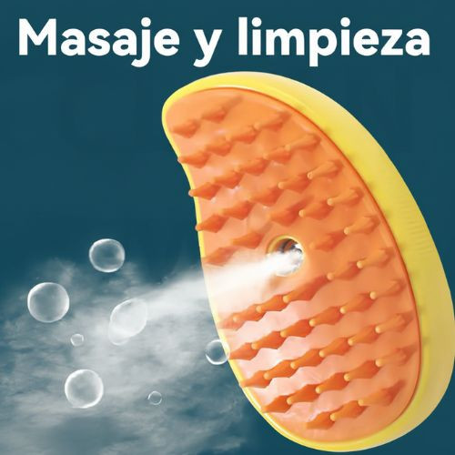 Cepillo para gato Cepillo Vapor Eléctrico 3 en 1 para mascotas