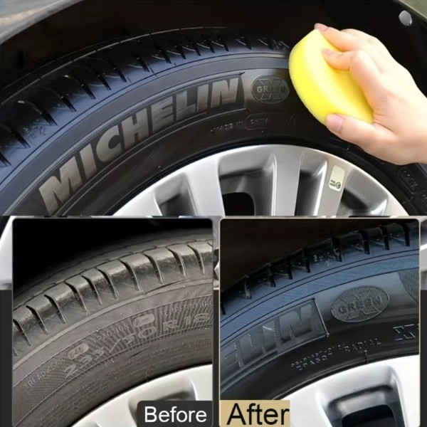 Cera para neumáticos Black Shiny: protección y reparación duraderos y duraderos para todo tipo de neumáticos: evita grietas y blanquea