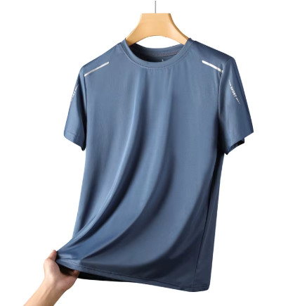 CHRLCK-camisetas de secado rápido para correr para hombre, camisetas transpirables para senderismo y pesca, Camisa corta para deportes al aire libre de elasticidad suave, verano