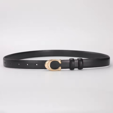 Cinturón de moda de alta calidad para mujer, hebilla en forma de C, hebilla suave, temperamento, regalo de doble cara para madre usando cinturón