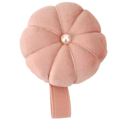Cojín de muñeca para coser, muñequera ajustable con forma de calabaza, organizador de agujas para costura y acolchado