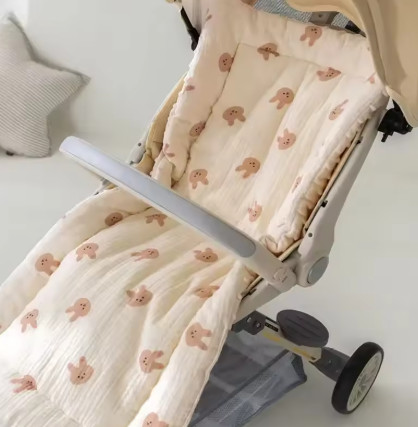 Cojín para asiento de cochecito de bebé con oso de dibujos animados, cojín suave de algodón para asiento de coche para recién nacido, colchón para cochecito infantil, accesorios