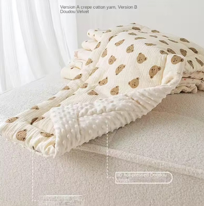 Cojín para asiento de cochecito de bebé con oso de dibujos animados, cojín suave de algodón para asiento de coche para recién nacido, colchón para cochecito infantil, accesorios