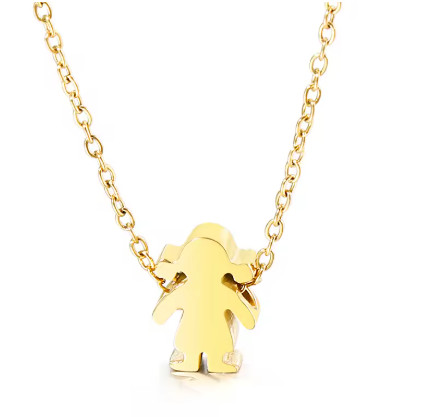 Colgante para niño y niña, collar para mujer, nombre, fecha, joyería familiar para niños, joyería grabada de acero inoxidable de Color dorado