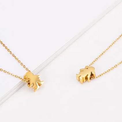 Colgante para niño y niña, collar para mujer, nombre, fecha, joyería familiar para niños, joyería grabada de acero inoxidable de Color dorado