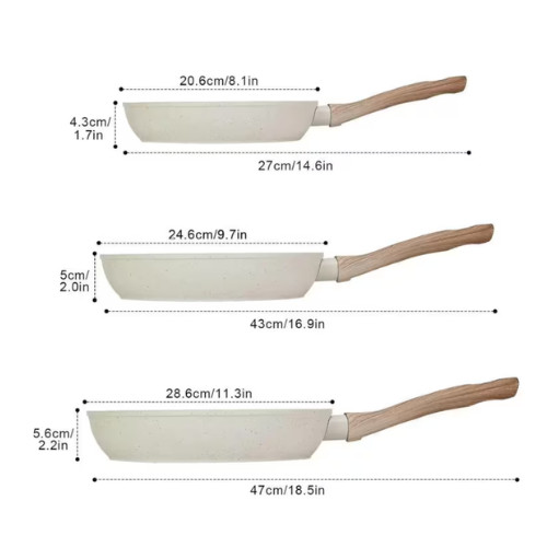 Conjunto de cocina, 3 sartenes, GRATIS 5 utensilios de cocina.