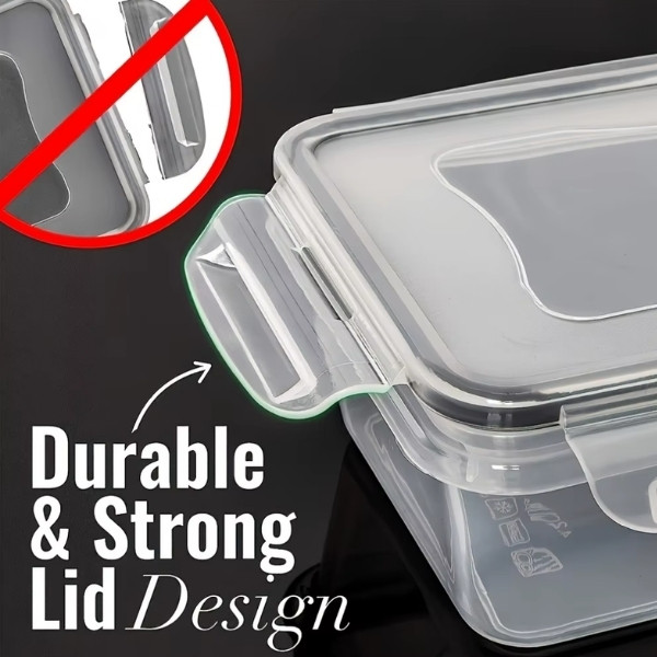 Contenedores de alimentos herméticos sin BPA, 4 PZ CON TAPA, con tapas de bloqueo, almacenamiento de plástico PP seguro para microondas/congelador para productos